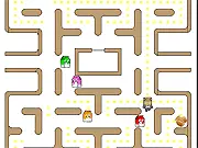 Pao Man Classic Online free arcade maze game on PlayArcadeHub, collecting beans and bread