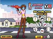 Alex Totally Spies Dress Up game screenshot - Alex in a stylish spy outfit