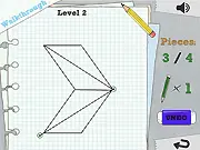 Slice Geom 2 puzzle game interface showing a geometric shape and a line representing a slice being made