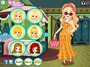 Mina choosing a tropical dress for her Bali honeymoon trip in the free online dress up game