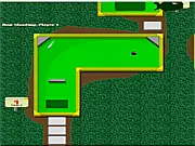 Play Miniputt free online mini golf game on PlayArcadeHub, showing a golf ball next to a hole on a green course