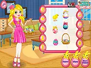Easter Spring Style dress-up game, girl in a pastel spring outfit, fashion game for free online
