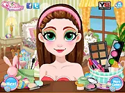 Easter Spring Makeup Look game, girl with vibrant spring makeup and new outfit, free makeover game