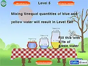 The Tricky Tumblers free online logic game, water pouring puzzle, measuring liquid in vases