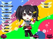 Pop Star World Tour Dress Up game screenshot showing pop star Mellie posing in a glamorous stage outfit ready for her tour - Play free online