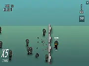 Zombie Dozen shooting game, player defending a wall against a horde of zombies, free action game online