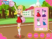 How to be a Cheerleader game, girl in a cheerleading uniform, makeover and dress-up free online game