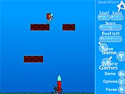 Screenshot of Absolutist Jetpack game showing a character flying with a jetpack to collect rocket parts