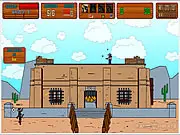 Sheriff Lombardoo free online shooter game, defend the bank gold, western action game, buy new weapons