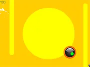 Play GravTrip online free game: screenshot of character avoiding a large black ball on a platforming level