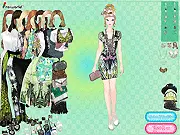 Inspired Green Rave Dressup free online game, girl wearing vibrant green jungle and rave themed clothing
