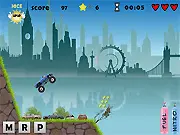 Monster truck crushing cars and avoiding bombs in the Monster Truck Revolt 2 free online game