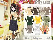 A stylish female student with a book, wearing a fashionable travel outfit, from the dress-up game A Good Literature Student: Travel and Style