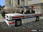 Screenshot from the online game Minecraft Hidden Wheels showing a scene with blocks and characters where a player is looking for small, obscured car wheels.