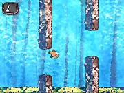 Play Piranha Flappy Fish free online, arcade clone game, piranha floating to the surface, avoiding underwater pipes