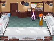 Fish Market free online time management game, serving customers at the fish stall, Kathy the market owner