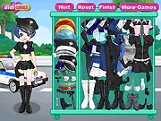 Carmina dressed up in a stylish 'Sweet Cop' costume from the free online dress-up game Sweet Cop Dressup