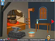 Screenshot of the Underground Room Escape game showing a dark, concrete room inside a secret spy base with various tools and objects