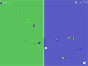 Ball Slicer free online game, arcade reflex challenge, sliding wall to slice colored balls, PlayArcadeHub screenshot