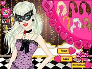 Beautiful vampire Charlotte getting ready for the Vampire Ball with dark makeup and a gothic outfit in the free online game