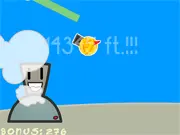 Rufus & Mr. Orange free online game, pushing keys fast to launch a cannon and shoot everything
