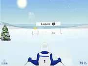 Play Ski Run 2 free online, checkpoint ski racing game, downhill slalom race for speed