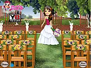 Wine Wedding Dress Up game screenshot showing a girl selecting an elegant gown and jewelry for a vineyard wedding - Play online