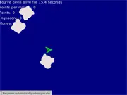 Asteroid Flash game screenshot: a spaceship firing lasers and grenades at large incoming space asteroids
