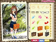 Ada's Campus Life Dress Up free online game, styling school uniforms, campus fashion game for girls, PlayArcadeHub screenshot