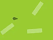 Simple Steroid online game screenshot featuring a small square shooter blasting rectangular, blocky obstacles and platforms across a minimalist, dark background.