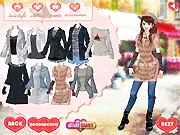 Foreign Students Anniversary Dress Up game screenshot showing Mike and Michelle, the student couple, in stylish outfits ready for their date