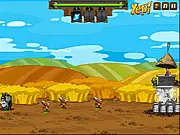 Magical Glory game screenshot showing a medieval archer on a tower firing an arrow or magical bolt at a wave of cartoon enemies
