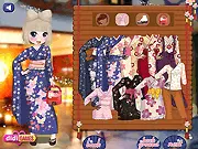 Sushi Girl Dressup free online game, dressing up in traditional Japanese dresses, fashion game for girls, PlayArcadeHub screenshot