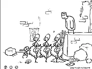 Screenshot of the point-and-click adventure game Oxpyctehhbin Kbect showing a bizarre scene with various clickable objects.