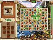 The Path of Hercules free online match-3 puzzle game screenshot showing colorful ancient artifacts and gems
