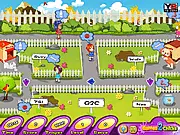 Screenshot of the Hungry Pets game showing various cute animals in 'Pets Street' waiting for food and service