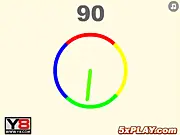 Crazy Wheel 5xplay free online game screenshot showing a spinning multi-colored segmented wheel with an arrow pointer