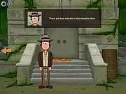 Screenshot of Dakota Winchester's Adventures free online game, showing a character exploring an ancient temple in search of rubies