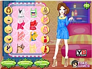 A completed makeover image of Tina wearing glamorous makeup and a sparkling red carpet costume from the Beauty Spa Makeover game.