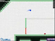 Screenshot of Cat Ninja Gravity Run showing the ninja character running on the ceiling of a laboratory level, avoiding a deadly mine below.