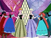 Frozen Dress Up online game featuring two sisters applying makeup and choosing outfits for a party