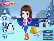 Arctic Explorer free online dress up game screenshot showing Diana in a stylish and warm arctic outfit, ready for her expedition on PlayArcadeHub