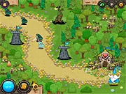 Play Wonder Defender free online, tower defense game screenshot, placing turrets to defend a base, accessible online TD game