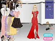 Screenshot from Gorgeous Vintage Dress free game showing a model wearing a luxurious European classical style gown with intricate details and a refined hairstyle