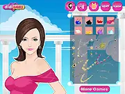 Fashion model Rachel wearing stunning makeup and luxurious diamond jewelry for a photoshoot in the free online game Jewelry Lady Makeup.