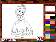 Sofia the First coloring game for kids, play free online, Princess Sofia dress coloring page, children's online activity