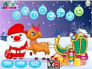 Cute Christmas Reindeer decorating game online free holiday dress up