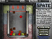 Spate free online puzzle game screenshot, showing a screen filling up with colored boxes that need to be matched and removed