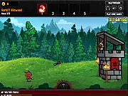 Sentry Knight game screenshot, hero using a spell against a wave of enemies, play free online action tower defense game