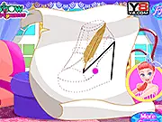 Cinderella's Glass Slipper Designer game showcasing a beautifully decorated slipper and anklets